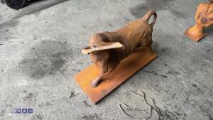 Rusty bull c/w plinth (Cast iron) - 2
