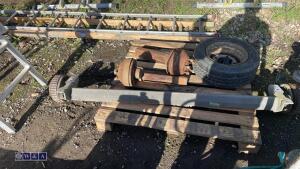 Pallet of IFOR WILLIAMS axles, wheels, parts etc - 2