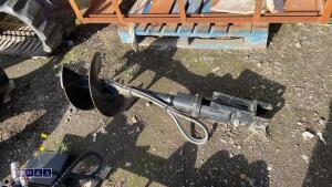 Hydraulic machine auger c/w lines (25mm pins)