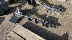 Hydraulic auger c/w lines (to suit skid steer) - 4