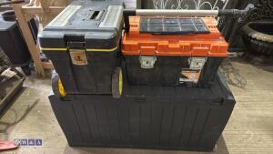 3 x plastic tool boxes - 4