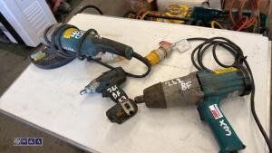 MAKITA 110v impact wrench, angle grinder & 18v impact wrench (147)(101)