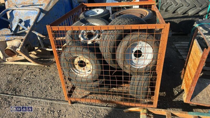 Stillage of trailer wheels & tyres