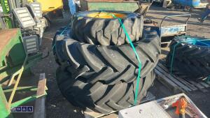 3 x wheels & tyres to suit JCB 3CX (1 x 12.0/12.5 - 18)( 2 x 18.4 - 26)