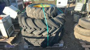 3 x wheels & tyres to suit JCB 3CX (1 x 12.0/12.5 - 18)( 2 x 18.4 - 26) - 3