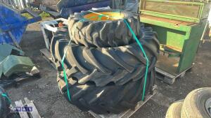 3 x wheels & tyres to suit JCB 3CX (1 x 12.0/12.5 - 18)( 2 x 18.4 - 26) - 4
