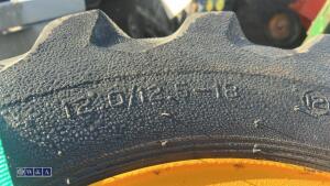 3 x wheels & tyres to suit JCB 3CX (1 x 12.0/12.5 - 18)( 2 x 18.4 - 26) - 6