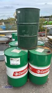 4 x 105ltr CASTROL oil metal barrels & 1 x metal barrel - 2
