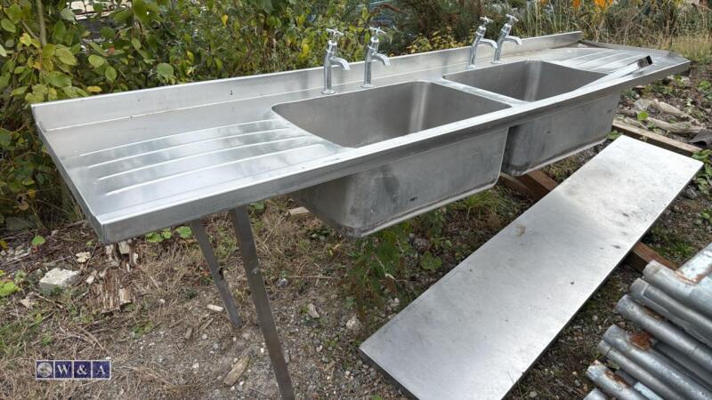 Commercial stainless steel double sink