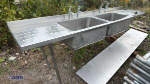 Commercial stainless steel double sink