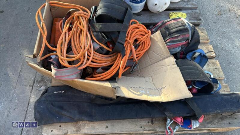Pallet of lifting harnesses etc