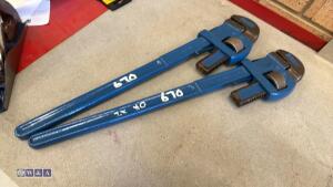 2 x RECORD 24'' pipe wrenches & RECORD NO 1 vice - 4