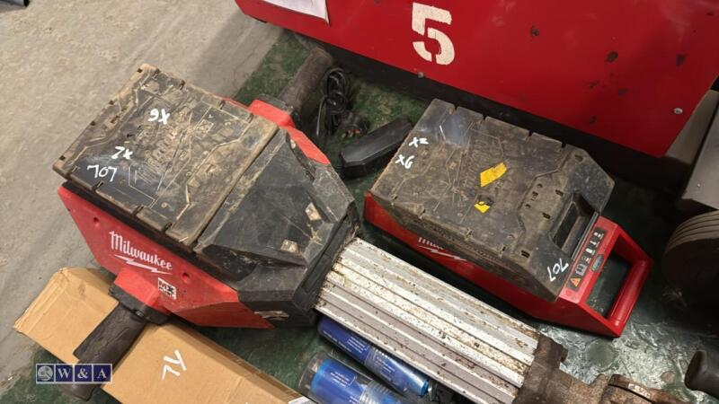 MILWAUKEE MXFUEL upright breaker c/w 2 x batteries