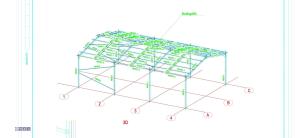 60ft x 40ft x 16ft Galvanised steel portal frame building with purlins, 8 stanchions, 8 x rafters, 8 x wind braces, 36x C section purlins, - 2