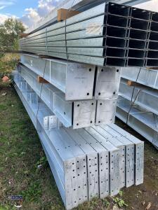 60ft x 40ft x 16ft Galvanised steel portal frame building with purlins, 8 stanchions, 8 x rafters, 8 x wind braces, 36x C section purlins, - 4