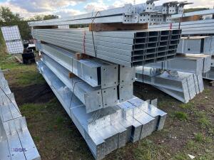 80ft x 40ft x 16ft Galvanised portal frame building with purlins,10 stanchions, 10 x rafters, 16 x wind braces, 48 C section purlins, - 3