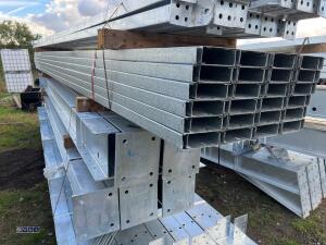 80ft x 40ft x 16ft Galvanised portal frame building with purlins,10 stanchions, 10 x rafters, 16 x wind braces, 48 C section purlins, - 5