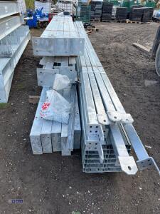80ft x 20ft x 12ft Monopitch Galvanised portal frame building with purlins,10 x stanchions, 5 x rafters, 8 x wind braces, 24 C section purlins, - 3