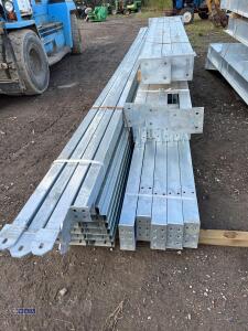 80ft x 20ft x 12ft Monopitch Galvanised portal frame building with purlins,10 x stanchions, 5 x rafters, 8 x wind braces, 24 C section purlins, - 7