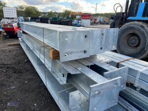 80ft x 20ft x 12ft Monopitch Galvanised portal frame building with purlins,10 x stanchions, 5 x rafters, 8 x wind braces, 24 C section purlins, - 10