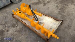 Hydraulic auger to suit excavator c/w lines & 2 x flights (30mm pins) - 2