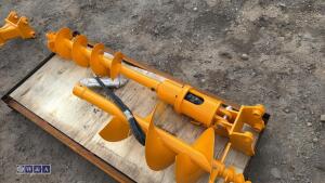 Hydraulic auger to suit excavator c/w lines & 2 x flights (30mm pins) - 5