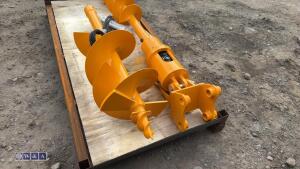 Hydraulic auger to suit excavator c/w lines & 2 x flights (30mm pins) - 6