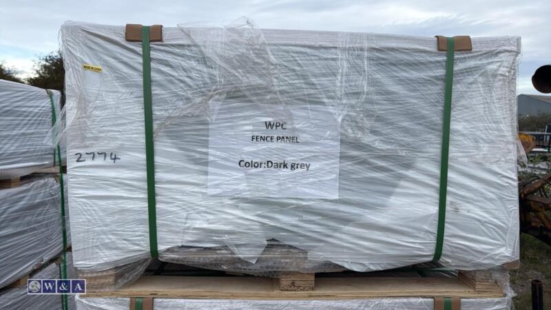 JDL WPC fencing kit (dark grey) (approx 6ft x 72ft) c/w posts, caps, trims, fixtures, fittings