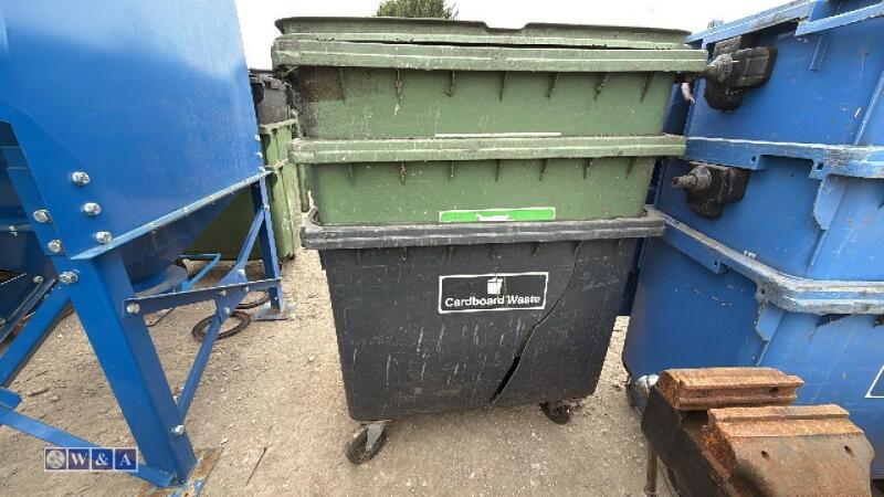 3 x industrial plastic wheelie bins