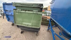 3 x industrial plastic wheelie bins - 3