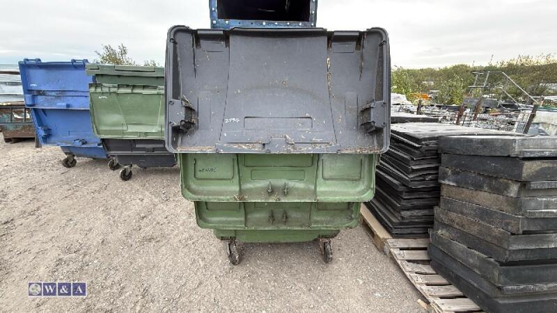 3 x industrial plastic wheelie bins