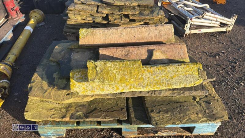 Pallet of Yorkshire stone roof slates & stone ridges