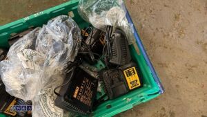 Box of DEWALT chargers - 3