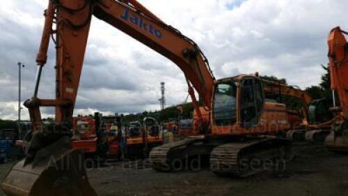 2009 DOOSAN DX225LC 22t steel tracked excavator (s/n DW6HEDKOH80050410) with bucket, piped & DROMONE hitch