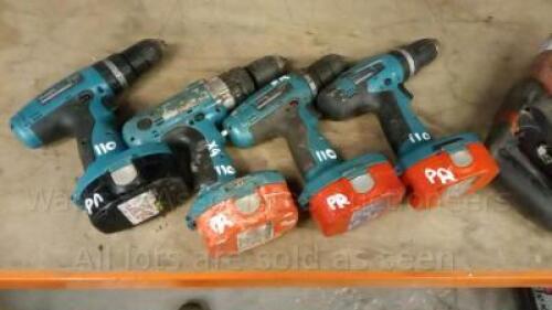 4 x MAKITA 18v drills