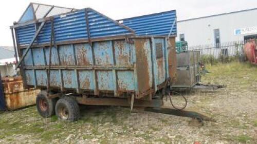 Twin axle tipping trailer c/w silage sides & folding grain sides