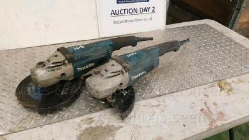 2 x MAKITA 110v 9'' grinders