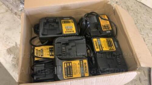 Box of 5 x DEWALT 110v charging units (unused)