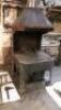 ALLDAYS & ONIONS Cast iron blacksmiths forge, c/w chimney & blower (blower located on 1st floor) (sold in situ, buyer to remove) - 2