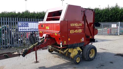 NEW HOLLAND 648 round baler, net wrap, twine, c/w control box & pto shaft S/n:984392