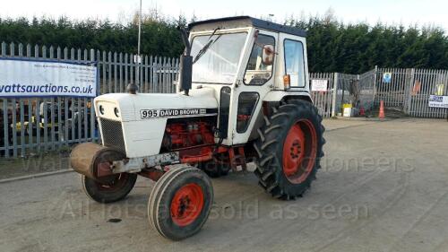 DAVID BROWN 995 2wd tractor, VQ cab (ADT 235T) (White/red) (V5 in office) (s/n 11092910) (NO VAT!)