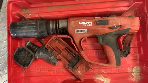 HILTI DX460 stud gun c/w case (spares)