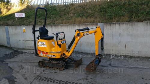 2017 JCB 8008 rubber tracked excavator (s/n LH193479) with bucket, blade, piped & expanding tracks