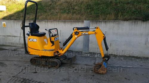 2017 JCB 8008 rubber tracked excavator (s/n T11930489) with bucket, blade, piped & expanding tracks