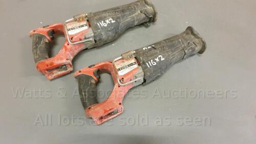 2 x MILWAUKEE cordless reciprocating saws