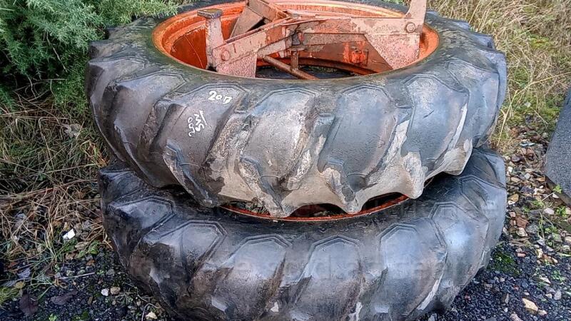 2 x fire stone 12.4-36 tractor tyres & rims