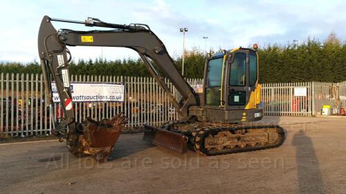 2017 VOLVO ECR88D rubber tracked excavator with 3 x buckets, blade, piped, offset, check valves, air conditioning & Hyd Q/hitch (s/n VCE00E88L00212316)