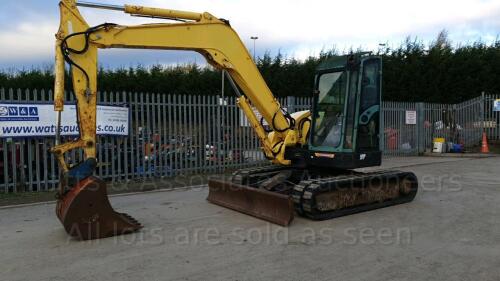 2010 YANMAR VIO75-A rubber tracked excavator (s/n CAYY15135) with bucket, blade, piped & Q/hitch