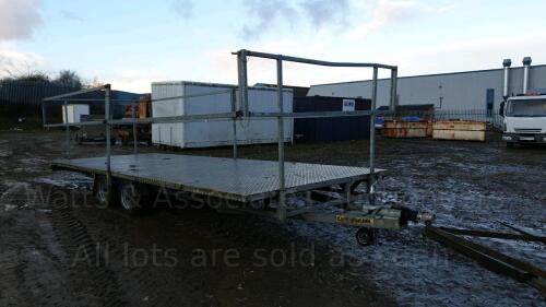 CLH 22'x7'10'' 3.5t twin axle flatbed PORTALOO trailer with rails (s/n 010416-2)