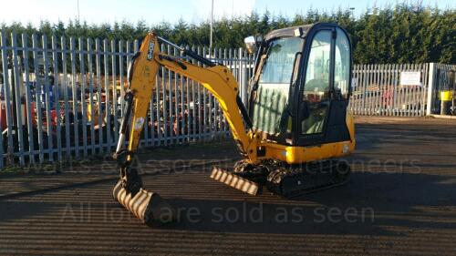 2013 JCB 8016 rubber tracked excavator (s/n JCB08016P02071381) with bucket, blade, piped, Q/hitch & cab